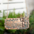 Copper Fairy Garden Welcome Yard Sign – Decorative Courtyard & Garden Plaque