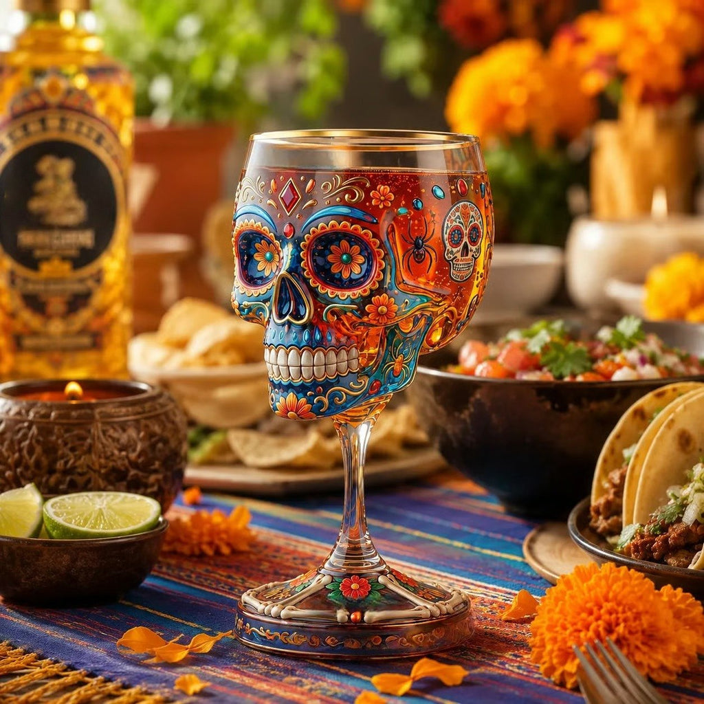 💀🍷Day of the Dead Collector Goblet – Limited Edition Art Glass