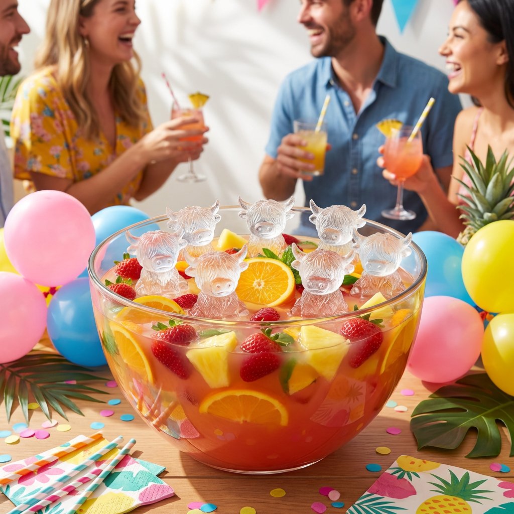 🐮Mini ijsblokjes in de vorm van een Schotse hooglandkoe – Leuke 3D-ijsblokjes, perfect voor drankjes, feestjes en als cadeau