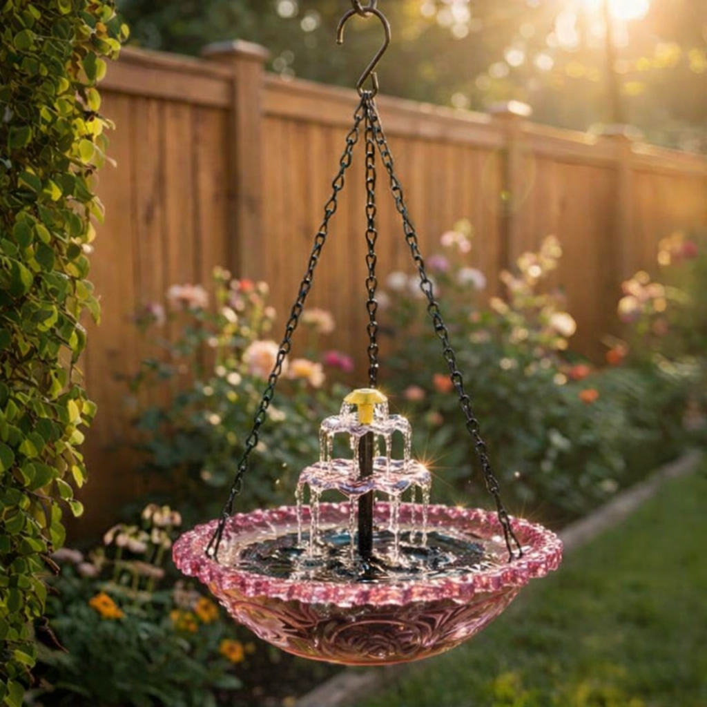 ⏰Tijdelijk 54% korting🦜Solar Cascade Hanging Birdbath Fountain