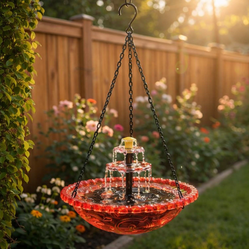 ⏰Tijdelijk 54% korting🦜Solar Cascade Hanging Birdbath Fountain