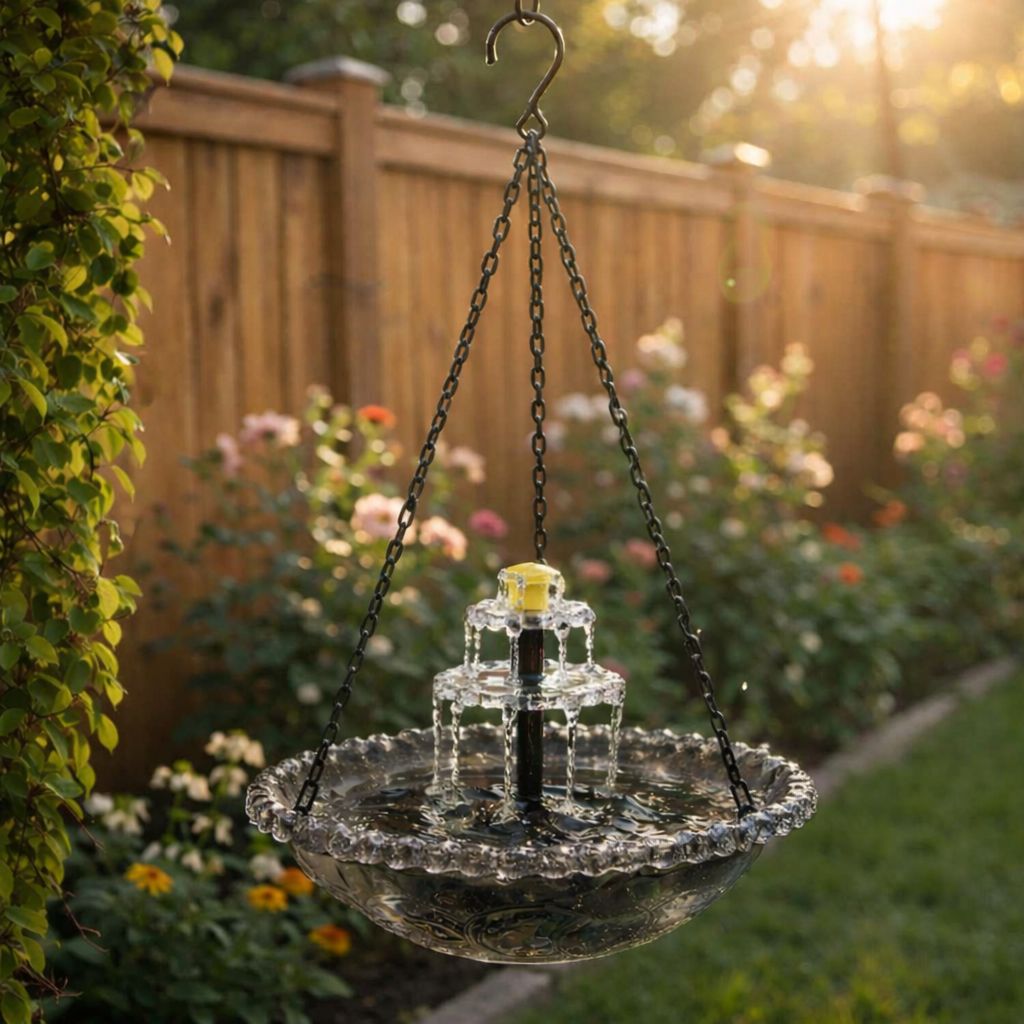⏰Tijdelijk 54% korting🦜Solar Cascade Hanging Birdbath Fountain