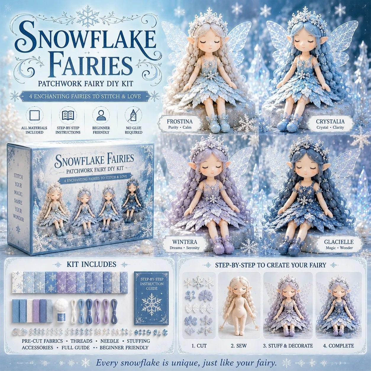 💥Last day, 50% off sale!🧵Fairy Patchwork DIY Collection