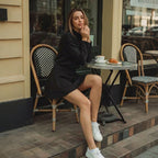 Damesjurk met hoge kraag, A-lijn en tweedelig set