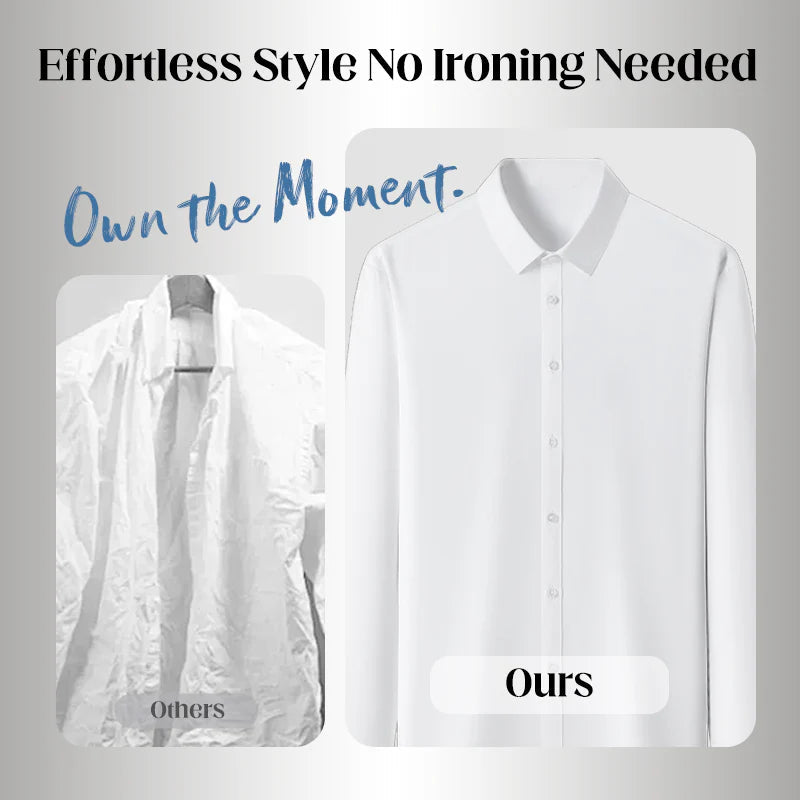 Herenoverhemden Met Lange Mouwen, Reverskraag En Knoopsluiting, Verkrijgbaar In Effen Kleuren