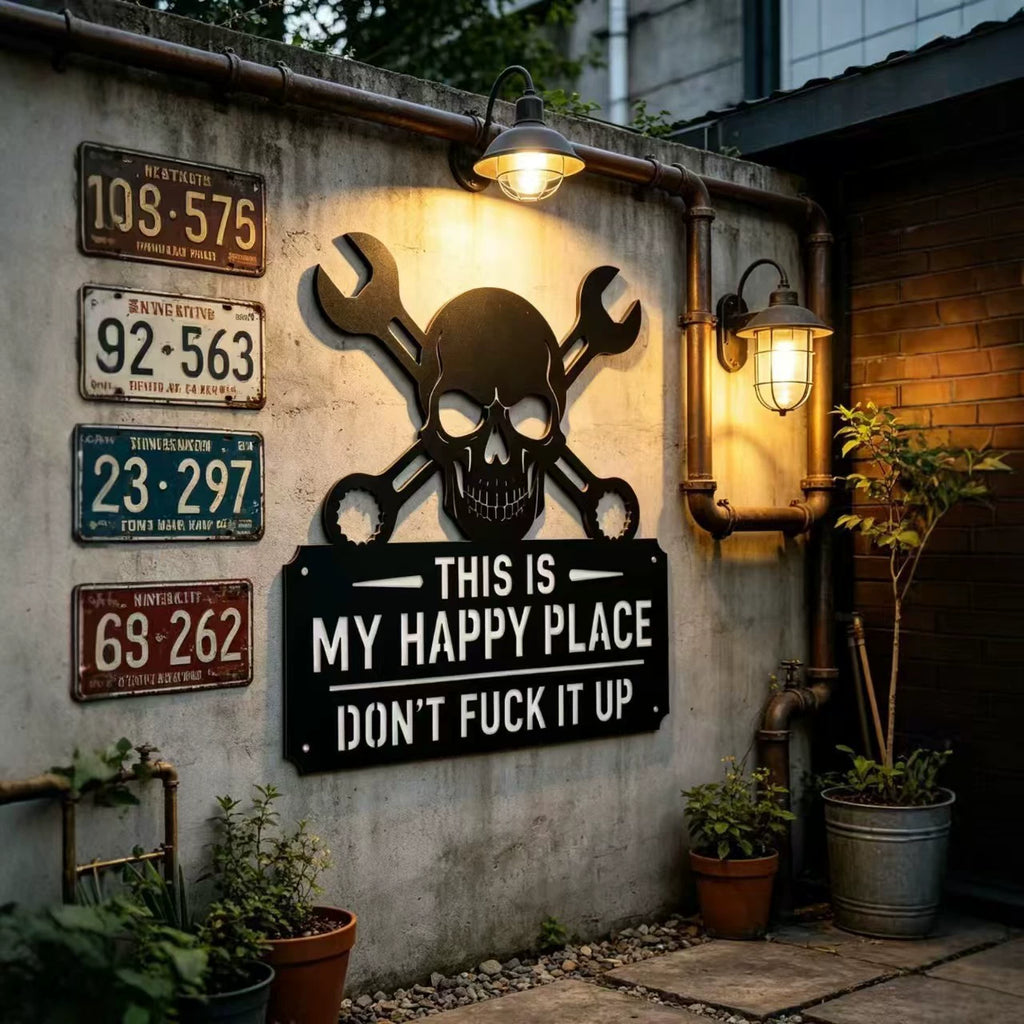 🔥Father’s Day 49% Off 💀"This Is My Happy Place" Garage Wall Sign