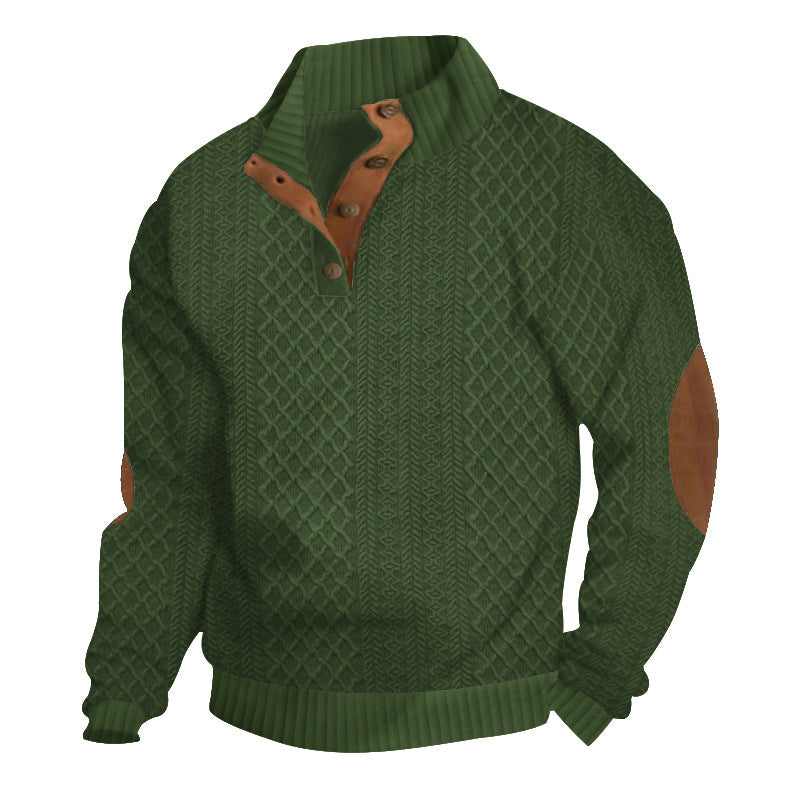 🧥Lente 2026 Nieuwe collectie herenpolo met opstaande kraag en jacquardbreisel