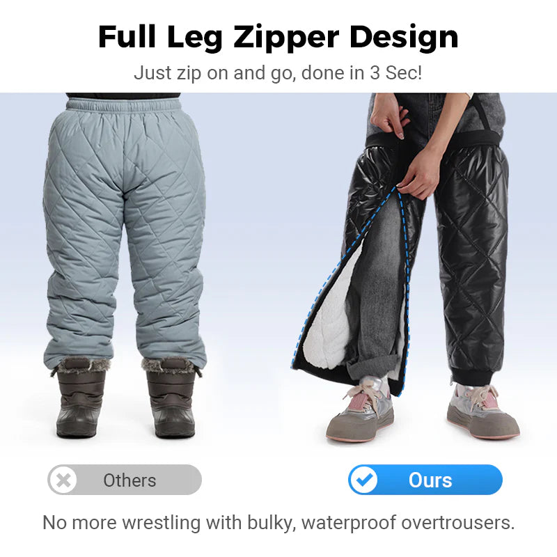Waterdichte, Met Fleece Gevoerde Beenwarmers Met Ritssluiting