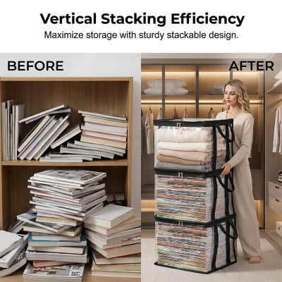 💖 Transparent, large-capacity book storage bag – dustproof and moisture-proof