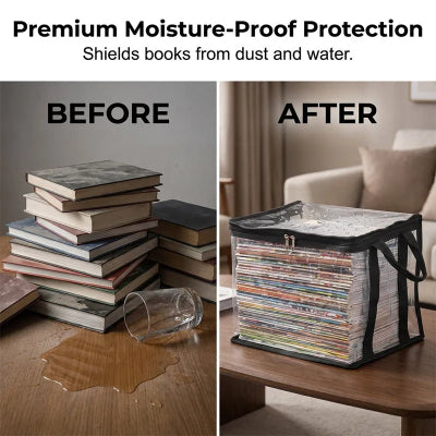 💖 Transparent, large-capacity book storage bag – dustproof and moisture-proof