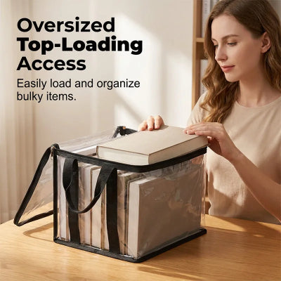 💖 Transparent, large-capacity book storage bag – dustproof and moisture-proof