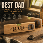 Wooden Level Bottle Opener – Gift for Dad🎁🧔