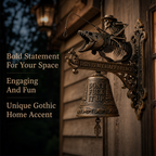 🎣 Skeleton Fisherman & Bigfoot Funny Wall Bell – Rustic Sasquatch Doorbell Decor
