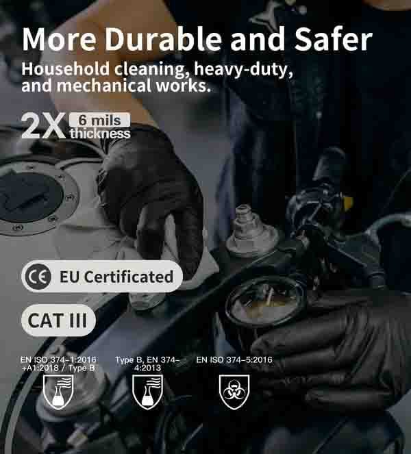 100/50 stuks zwarte nitril wegwerphandschoenen