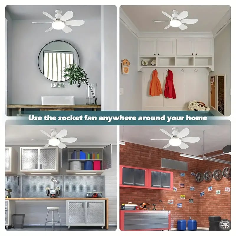 2-IN-1 PORTABLE CEILING FAN & LIGHT With Remote Control