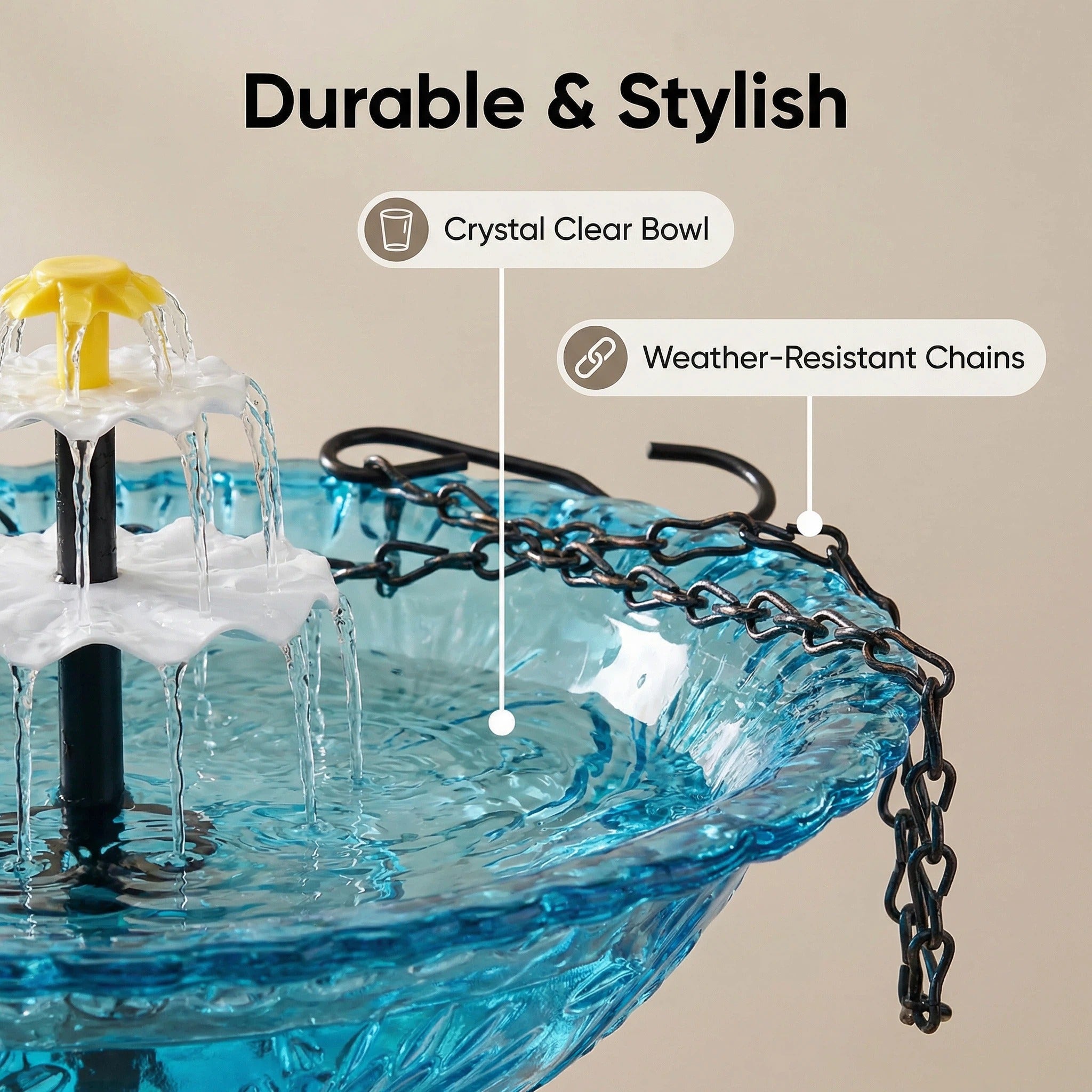 ⏰Tijdelijk 54% korting🦜Solar Cascade Hanging Birdbath Fountain