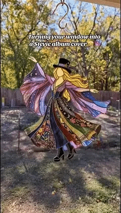 💃 70s Rock Witch🤘 Handmade Stained Glass Spinning Suncatcher