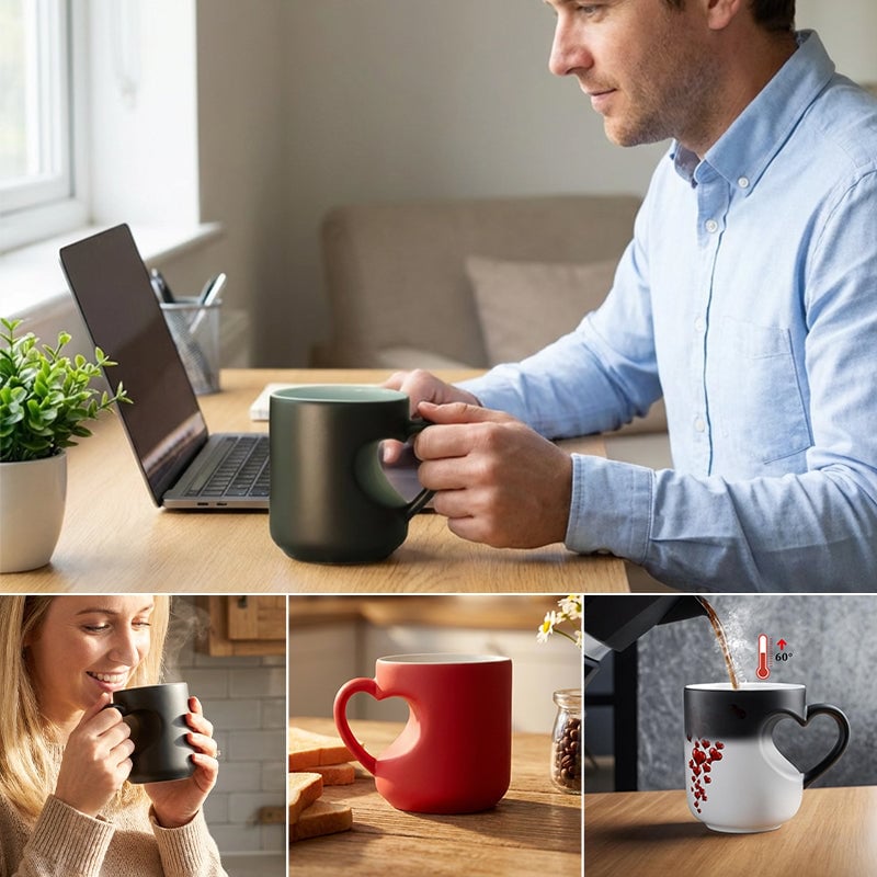 Valentijnsdag Limited Edition💖Hartvormige keramische mok die van kleur verandert