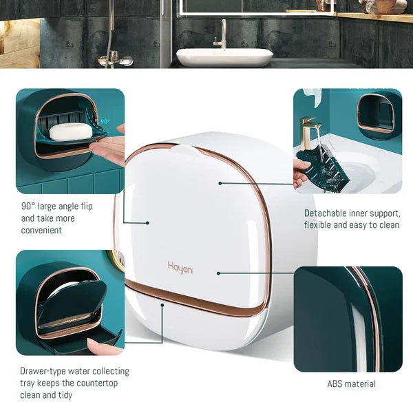 💧Waterdichte zeepbak met afvoerbakje