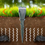 Solar-powered waterproof spiral mole drive