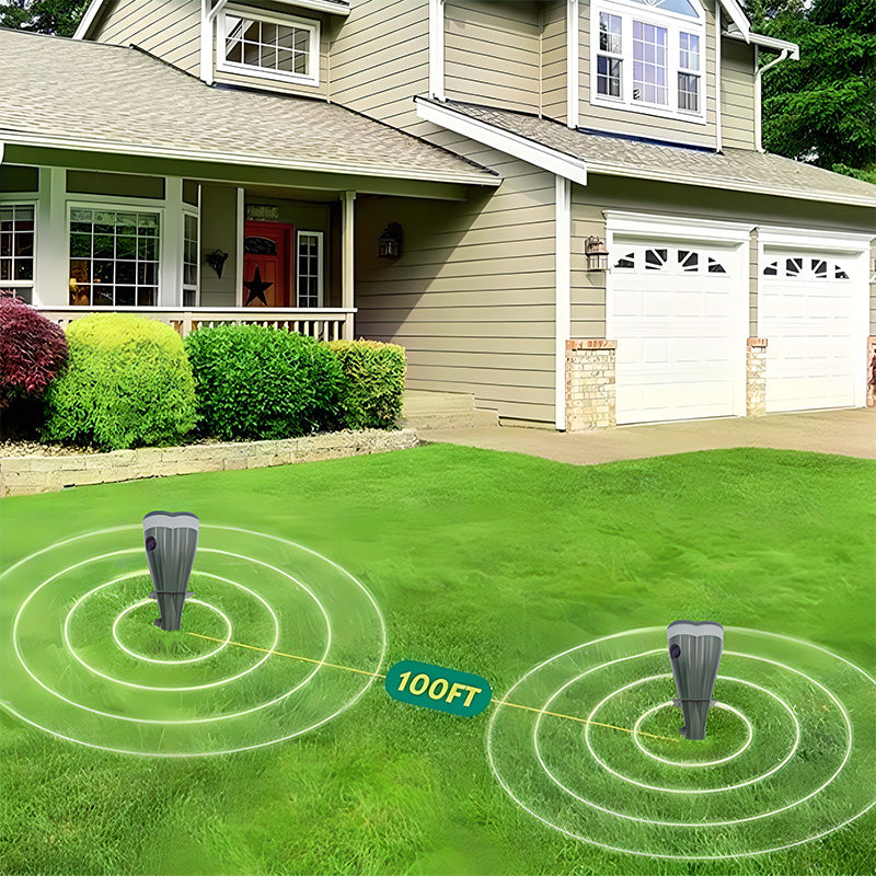 Solar-powered waterproof spiral mole drive