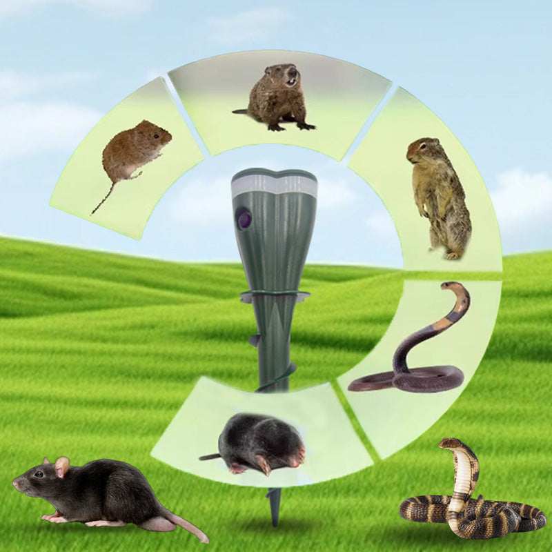 Solar-powered waterproof spiral mole drive