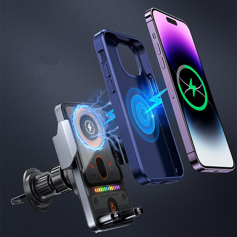 💥Nummer 1 in wekelijkse verkoop✨2-in-1 slimme autotelefoonhouder met draaifunctie en draadloze oplader