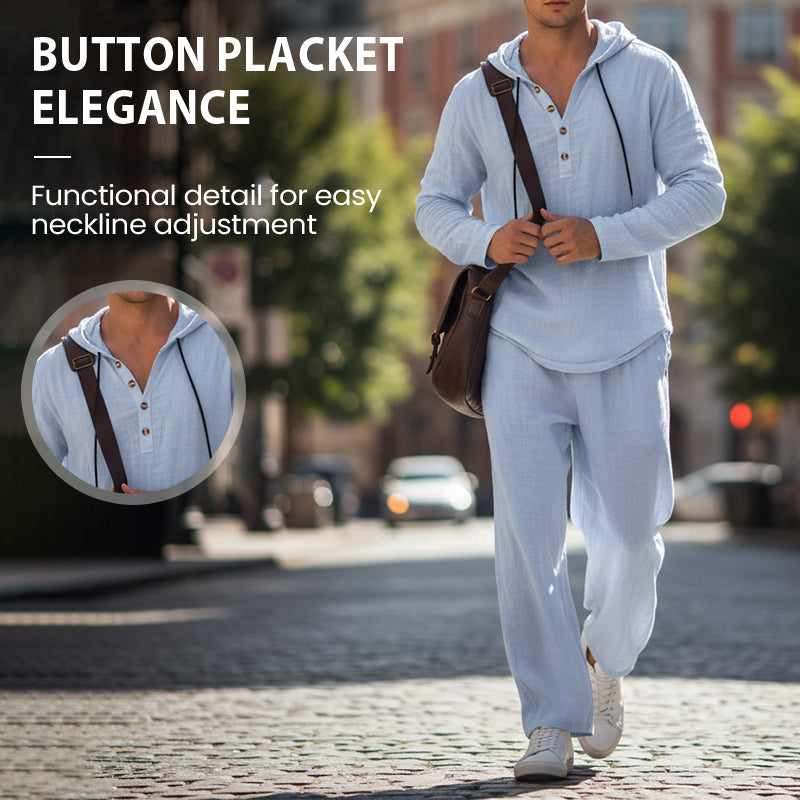 Heren trui en broek met relaxte pasvorm – 2-delige set