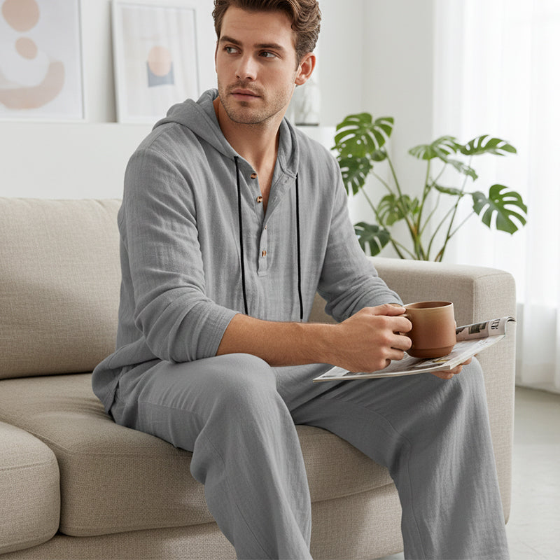 Heren trui en broek met relaxte pasvorm – 2-delige set