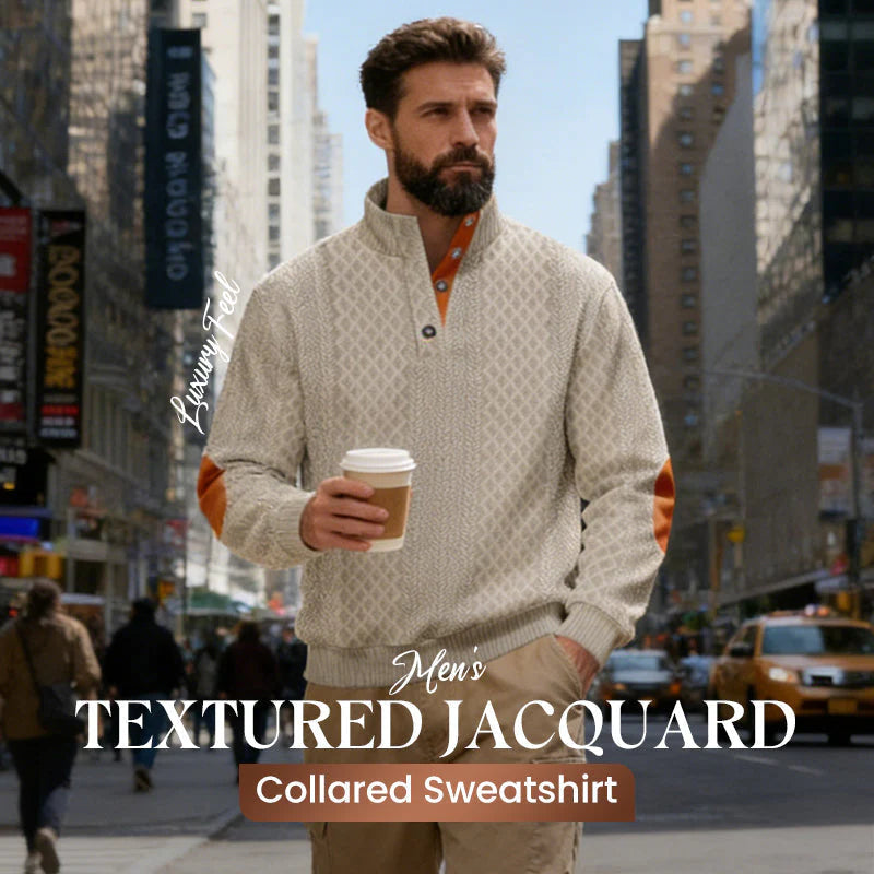 🧥Lente 2026 Nieuwe collectie herenpolo met opstaande kraag en jacquardbreisel