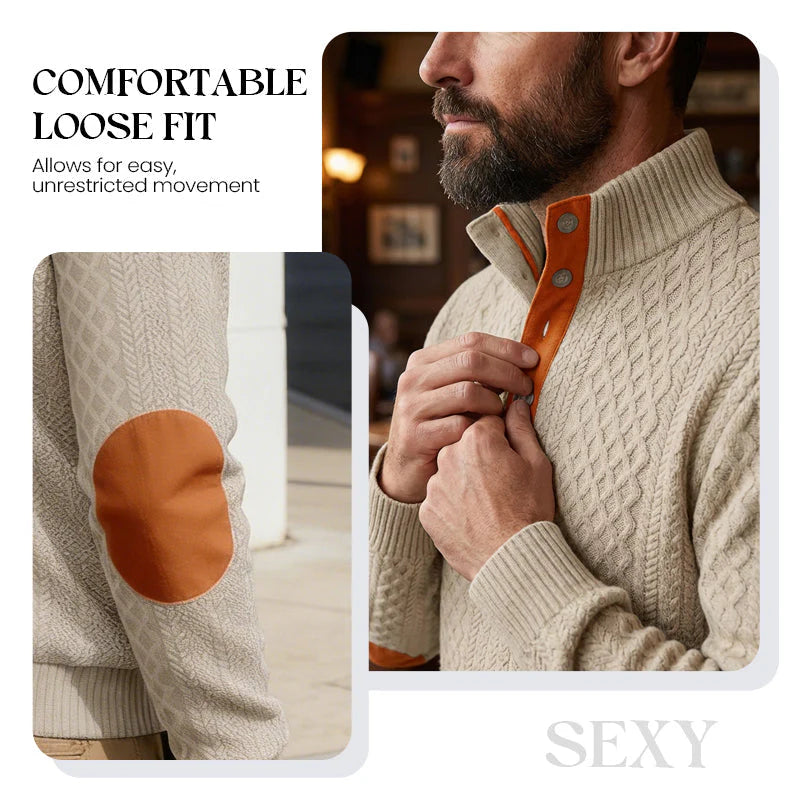 🧥Lente 2026 Nieuwe collectie herenpolo met opstaande kraag en jacquardbreisel