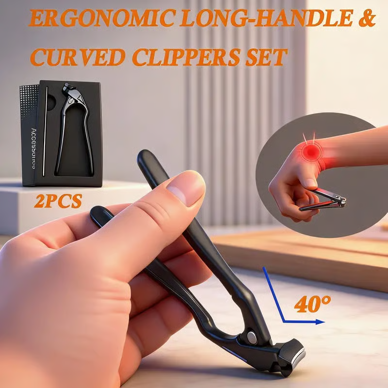 Roestvrijstalen nagelknipper met spatbescherming – Grote opening voor ingegroeide nagels en voetverzorging ✂️👣
