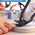 Roestvrijstalen nagelknipper met spatbescherming – Grote opening voor ingegroeide nagels en voetverzorging ✂️👣