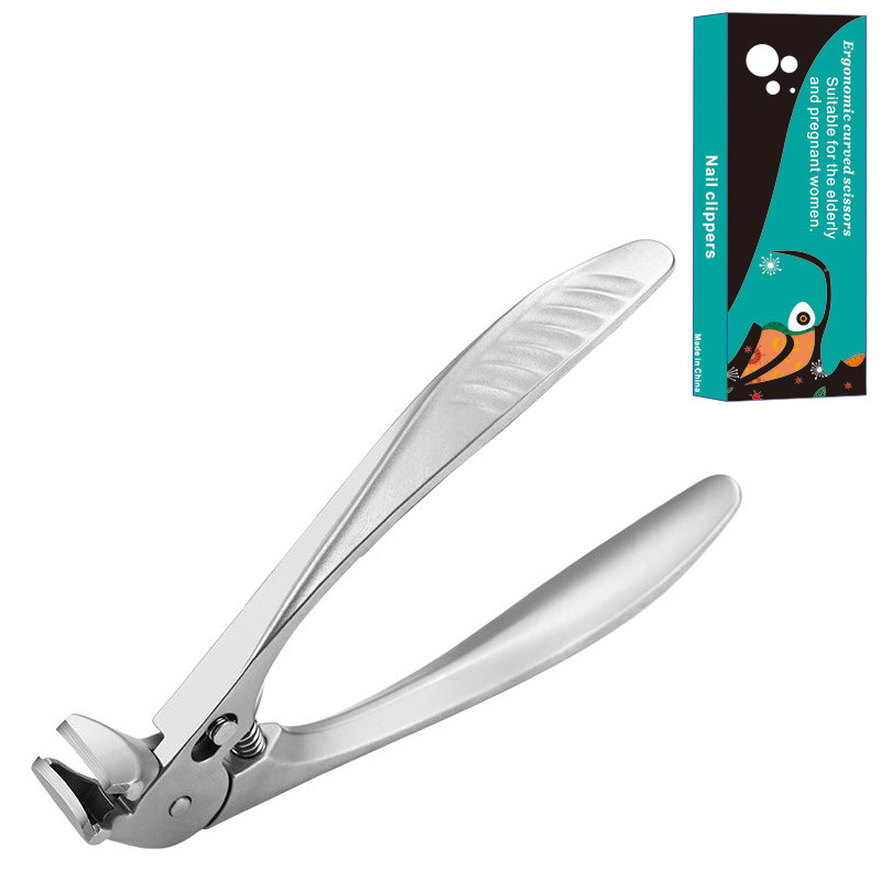 Roestvrijstalen nagelknipper met spatbescherming – Grote opening voor ingegroeide nagels en voetverzorging ✂️👣