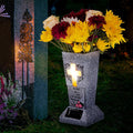 💐Solar-powered cross-shaped tombstone vase (Those we love should be remembered forever).✨