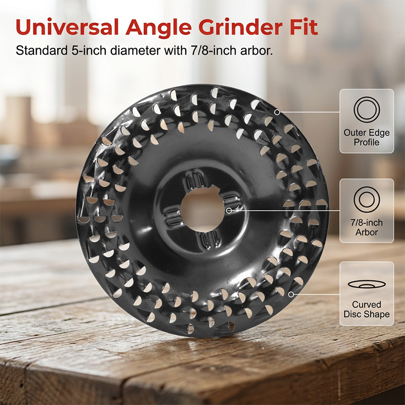 Heavy-Duty Wood Carving Disc – Angle Grinder Attachment for Shaping & Polishing
