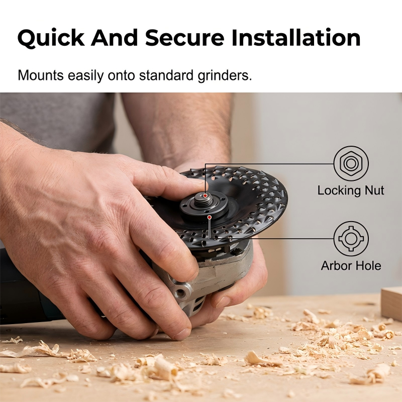 Heavy-Duty Wood Carving Disc – Angle Grinder Attachment for Shaping & Polishing