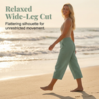 Women's plain-coloured pleated cotton and linen short
