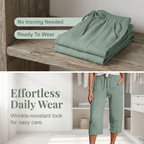 Women's plain-coloured pleated cotton and linen short